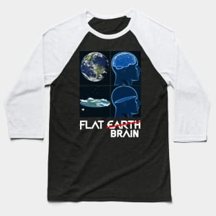 flat earth brain black Baseball T-Shirt